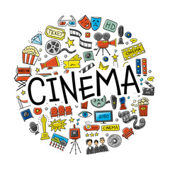 Cinema art movie watching. Abstract background for your design
