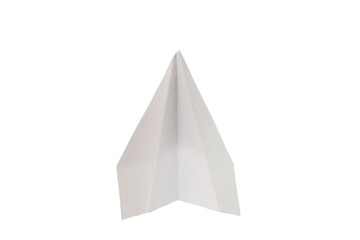 White paper plane isolated on white background