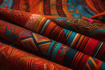 Fototapeta na wymiar Studio photography of an African textile. generative AI
