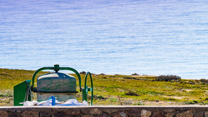 Cement mixer at construction site