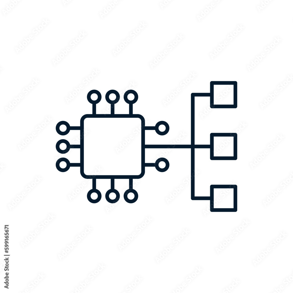 Aufkleber the concept of clustering. vector icon isolated on white background.