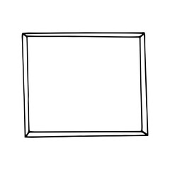 Obraz premium frame hand drawn in doodle style. Border decor for photos and pictures.