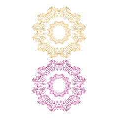 Natural Mandala Art Sign, Symbol, Logo isolated on White