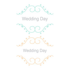 WEDDING DAY ORNAMENTAL LABELS, TAGS COLLECTION ISOLATED ON WHITE
