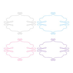 WEDDING DAY ORNAMENTAL LABELS, TAGS COLLECTION ISOLATED ON WHITE