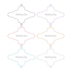 WEDDING DAY ORNAMENTAL LABELS, TAGS COLLECTION ISOLATED ON WHITE