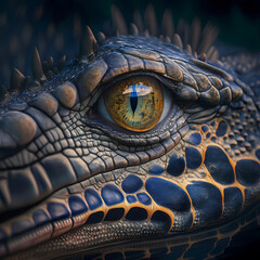 Crocodile Close Up. Generative AI