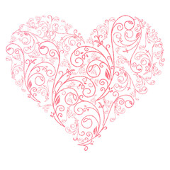 Pink Abstract heart shape outline.	
