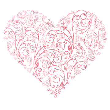 Pink Abstract heart shape outline.	
