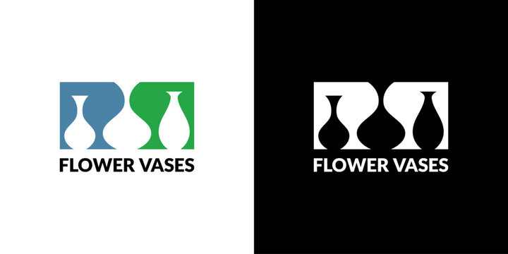 Abstract flower vases symbol