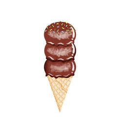 Chocolate ice cream watercolor.