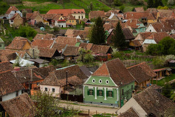 Biertan a very beautiful medieval village in Transylvania, Romania. A historical town in Romania that has preserved the Frankish and Gothic architectural style. Travel photo.