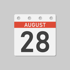 Icon page calendar day - 28 August