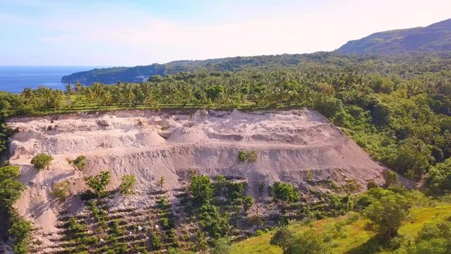 Quarry for Mining on Java Island. Aerial View