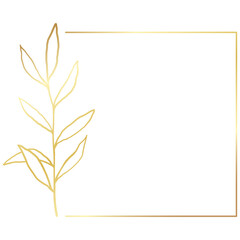 Gold floral frame minimalist