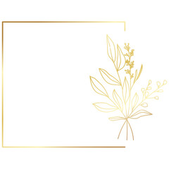 Gold floral frame minimalist