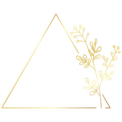 Gold floral frame minimalist