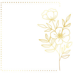 Gold floral frame minimalist