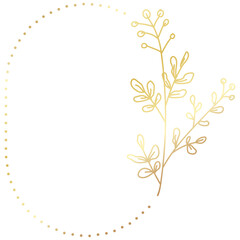 Gold floral frame minimalist