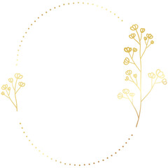 Gold floral frame minimalist