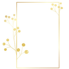 Gold floral frame minimalist