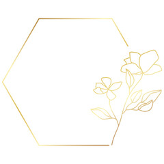 Gold floral frame minimalist
