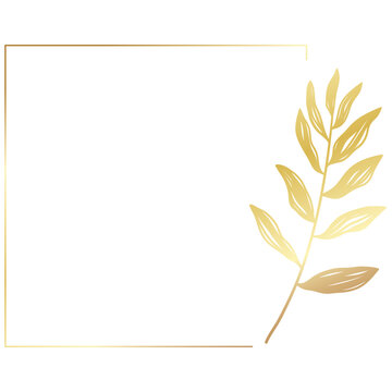 Gold floral frame minimalist