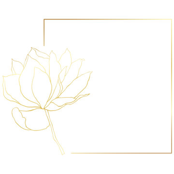 Gold floral frame minimalist