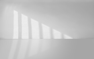 Abstract white empty room interior with light.