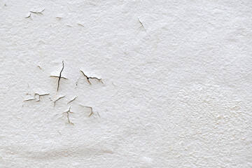 Peeling painted concrete wall. Leaking rain cause the wall and ceiling cracked. Water damaged the...