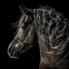 Obraz na płótnie Canvas Horse Close Up. Generative AI