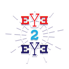 colorful eye to eye typhography design with line ornaments