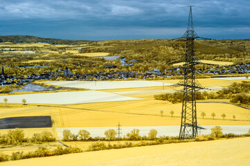 landscape in the summer in infrared