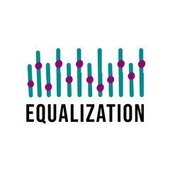 Equalizer Icon Sticker in Flat Design Vector Illustration