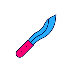 Filled outline Machete or big knife icon isolated on white background. Vector