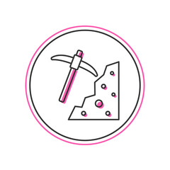 Filled outline Pickaxe icon isolated on white background. Vector