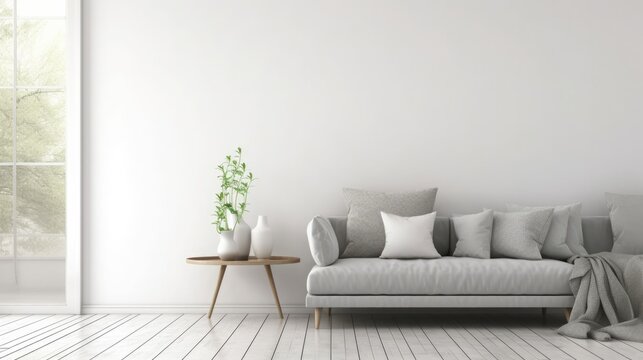 Stylish livingroom. Modern Interior Design Background. Generative AI.