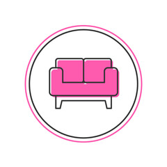 Filled outline Sofa icon isolated on white background. Vector