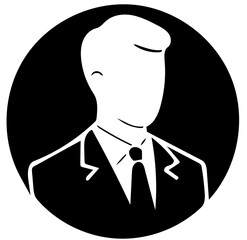 Businessman vector illustration in black, Logo design of a business personnel 