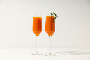 Concept of healthy nutrition and diet with Carrot juice