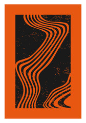 Minimal 20s geometric design poster, vector template with primitive shapes