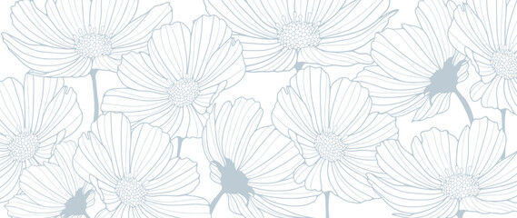 Fototapeta premium Pale blue floral vector background for decor, covers, wallpapers, cards and presentations