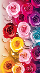 colorful abstract background with roses