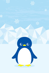vector background with penguins on the ice for banners, cards, flyers, social media wallpapers, etc.