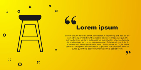 Black Chair icon isolated on yellow background. Vector