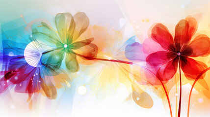 colorful abstract background with flowers