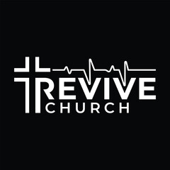 revive church logo design lettering vector template