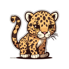 vector cute jaguar cartoon style