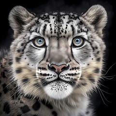 Fototapeta na wymiar Snow Leopard. Generative AI