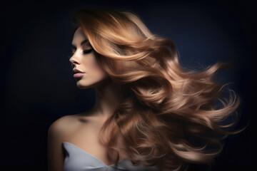 Naklejka premium Balayage effect hair. Generative AI